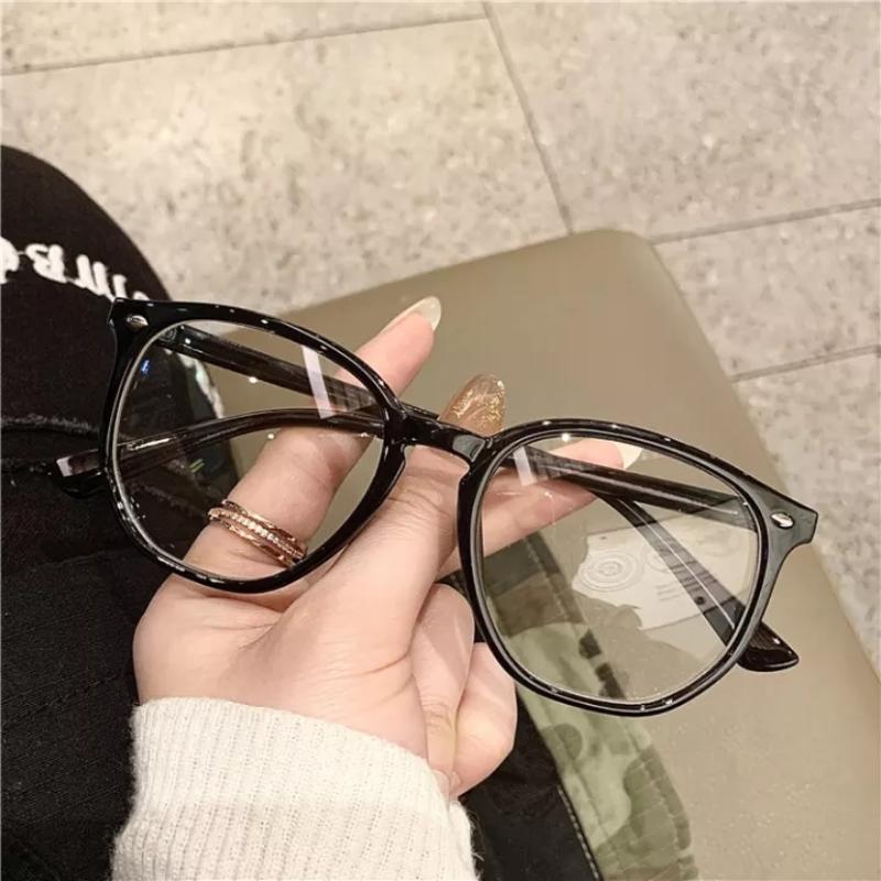 Women Myopia Glasses Men Round Anti Blue Light Computer Eyeglasses Transparent Large Frame Optical Nearsighted Eyewear 0 To -400