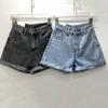 Summer 2021 Women's High Waist Denim Shorts - Loose Slimming A-line, Rolled Hem, Wide Leg, Korean Style Trend