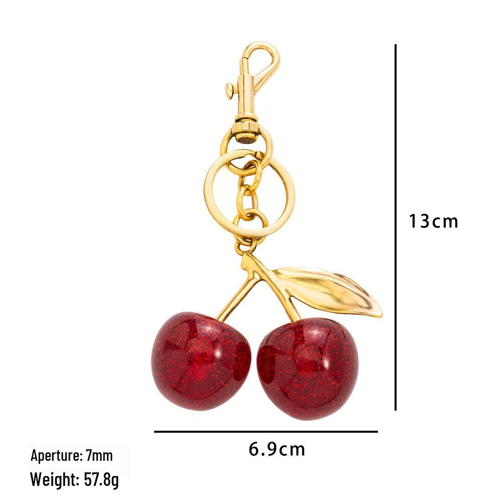 Многоцветный брелок-подвеска с вишней - Модный шарм для сумки