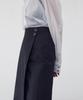Rie Asymmetrical Wrap Midi Skirt Black