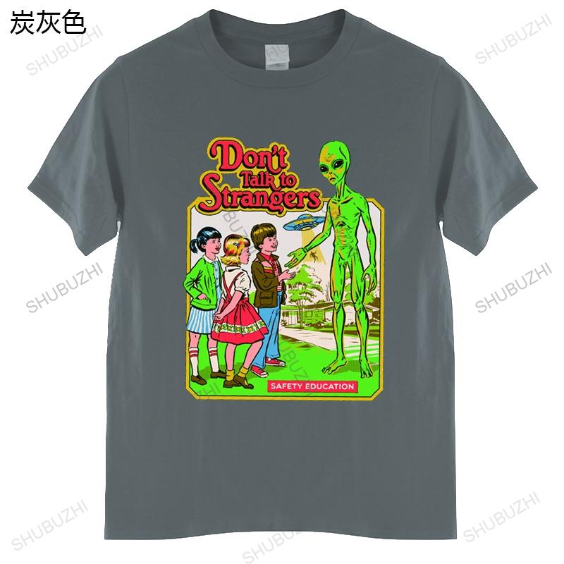 Don’T Talk To Strangers Printing Men's Tshirts Style Brand T-Shirts Fashion O-Neck T-Shirt Simplicity Breathable Man