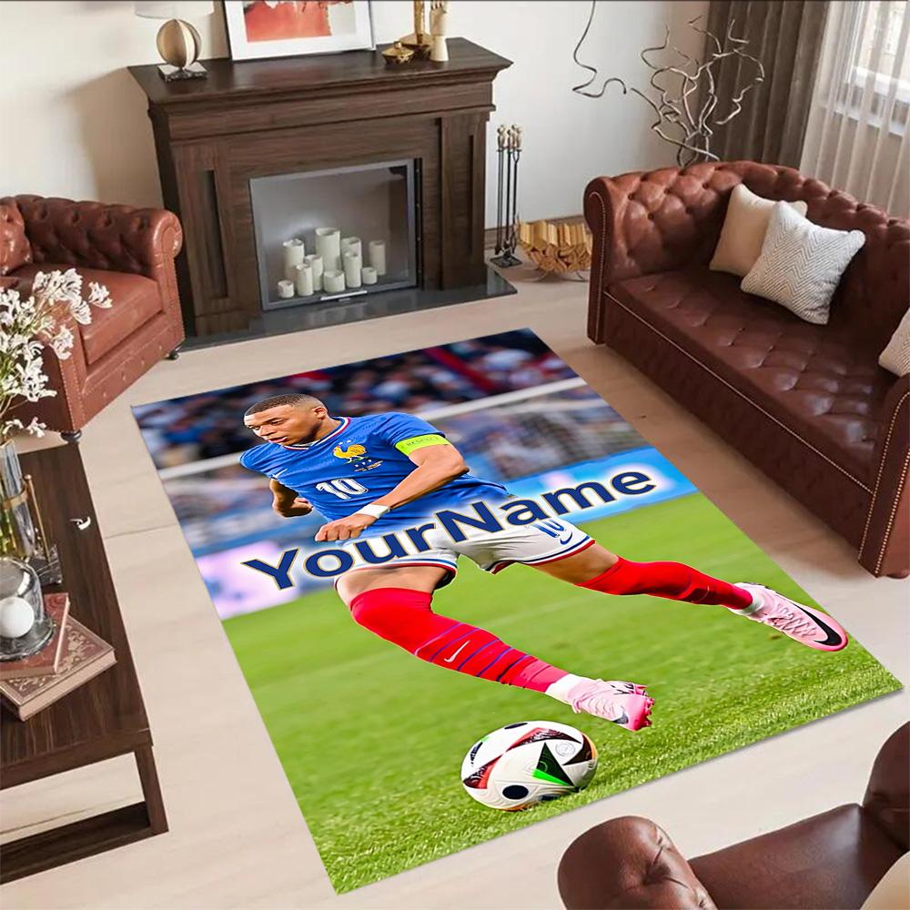 Mbappe 45 Personalized Text Area Rug Perfect for Balcony Decorate room Game Room Bedrooms Antislip Carpet Decorate Offices Gift for Festivals