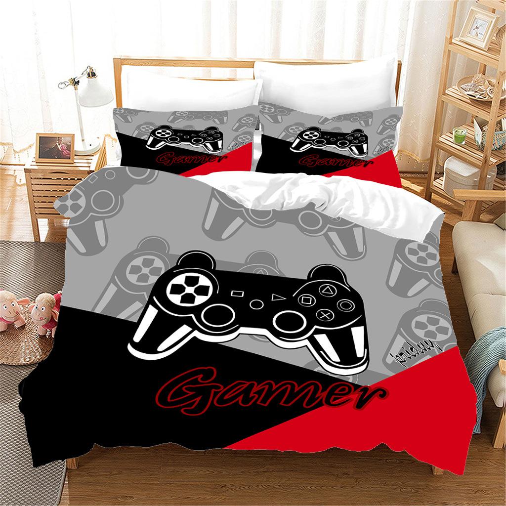 Gamepad Printing Three-Piece Digital Printing Quilt Cover Pillowcase Sheet