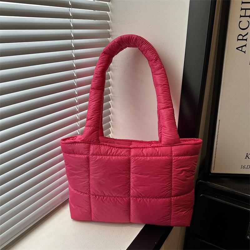 Handbag - Women's Niche Design, Single Shoulder Bag, Fashionable Checkered Underarm Bag, Single Shoulder Bag