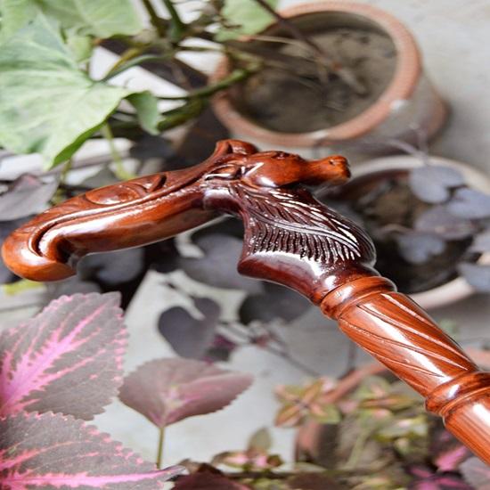 Reindeer Wooden Hand Carved Cane Artistic Hand Carved Walking Stick for Style and Support