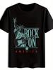 Black Graphic T-shirt - Statue of Liberty Rock 'n' Roll Design Tee