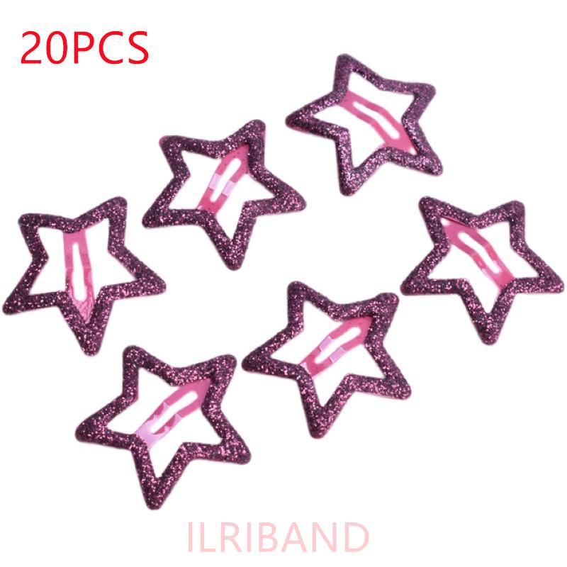 20pcs/lot 3CM Mini Star Hair Clip Kids Glitter Metal Hair Clips Barrettes Hairpins Girls Hair Accessories Headwear Styling Tools
