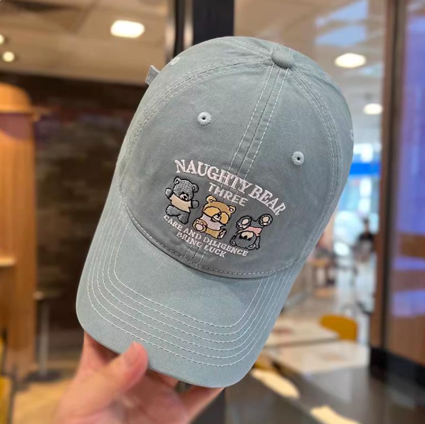 Women's Cotton Baseball Cap Letter Embroidery Color Block Design Korean Retro Style Cute Outdoor Casual Hat