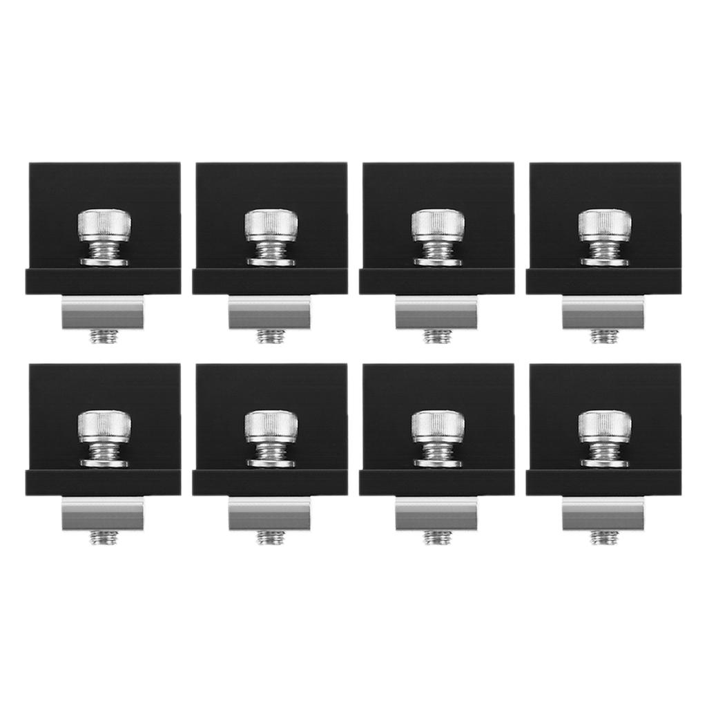 8pcs Aluminium Alloy Solar Panel End Clamp Holder Clips 30mm Solar Modules Fixing PV Bracket End Clamp Middle Clamp Silver/black