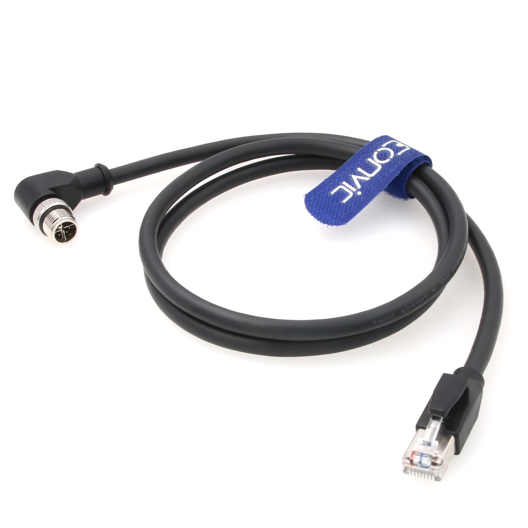 

Eonvic Ethernet Cable, M12 X-Type, Right Angle, 8 Position to RJ45, Waterproof, Industrial Shielded Network, High Flex Cable for Connexus, 1 Meter