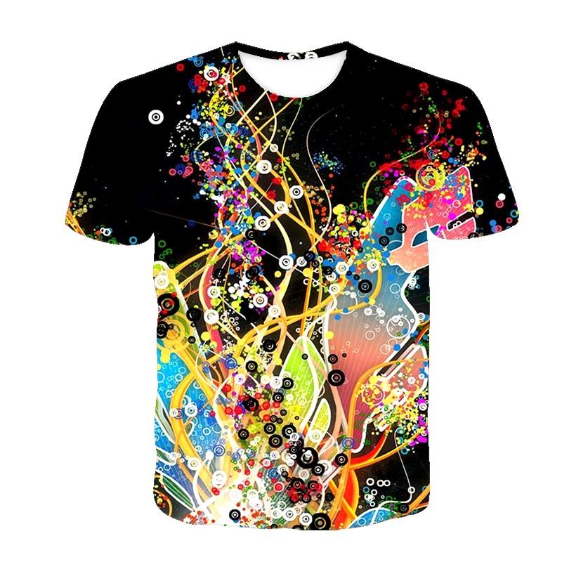 Všude trička se zlatým vzorem a letní topy s krátkým rukávem s 3D potiskem pro muže i ženy jsou pohodlné