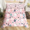 Cartoon Rabbit Duvet Cover Twin Cute Animal On The Moon Quilt Cover Microfiber Cloud Galaxy Space Bedding Set for Boy Girl Gift