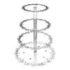 4 Tier Acrylic Cupcake Display Stand with Lace Edge Clear Food Safe Display for Various Celebrations and Gatherings