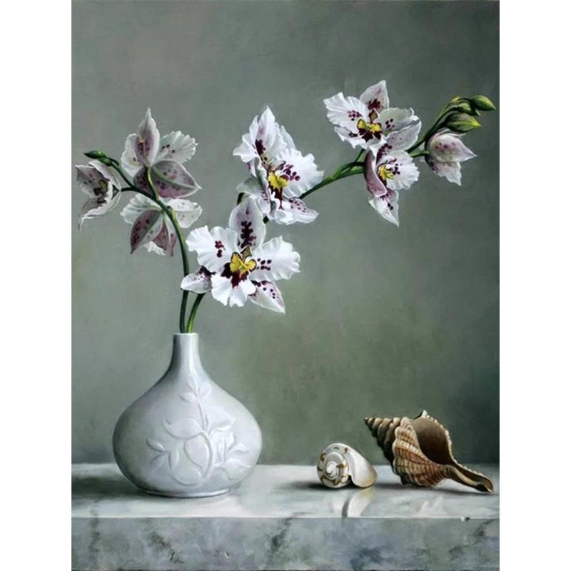 Diy 5D Diamond Painting Flowers In Vase Cross Stitch Kit Full Square Embroidery Mosaic Art Picture Of Rhinestones Decor Gift