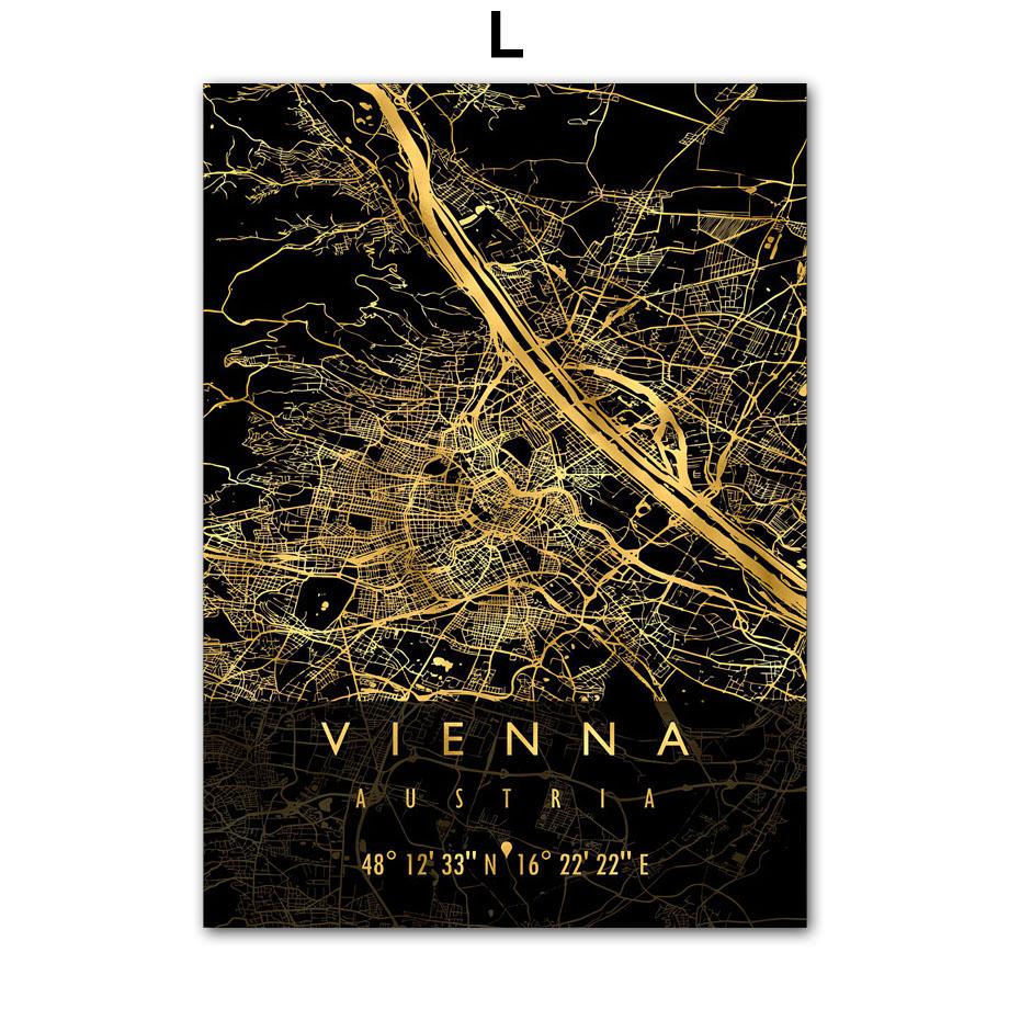 

Черный, золотой, Германия, Берлин, карта города, плакаты и принты, настенная живопись на холсте, украшение, настенные панно для гостиной, домашний декор A4 21X30cm No Framed