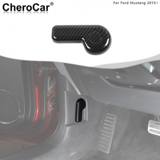 For Ford Mustang 2015-21 Carbon Fiber Inner Hood Engine Switch Handle Cover Trim