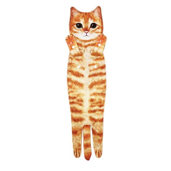 Ręcznik do rąk 3D Kotek Kitty Ręcznik do rąk z zatrzaskami Wiszący Dekoracyjny Miękki Chłonny Szybkoschnący Ręcznik do twarzy Artykuły łazienkowe
