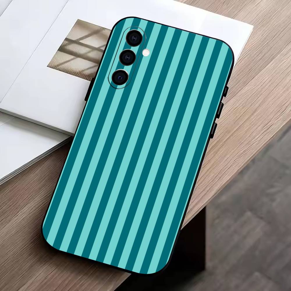 M-Multicolor Stripes Phone Case For Samsung Galaxy A73,A72,A71,A70,A53,A52,A51,Others Soft Black Cover
