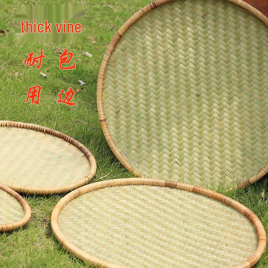 Handmade Bamboo Weaving Sieve Tray: Decorative Round Basket for Drying, Tea Ceremony, and Vegetables