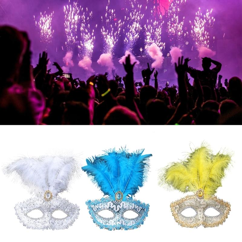 Masquerade Feather Mask for Women Venetian Mask Party/Balls Prom/Wedding/Wall Decorations Mardi Gras Mask Costume Mask