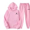 Versatile Unisex Autumn-Winter Hoodie & Jogger Set with Plus Velvet