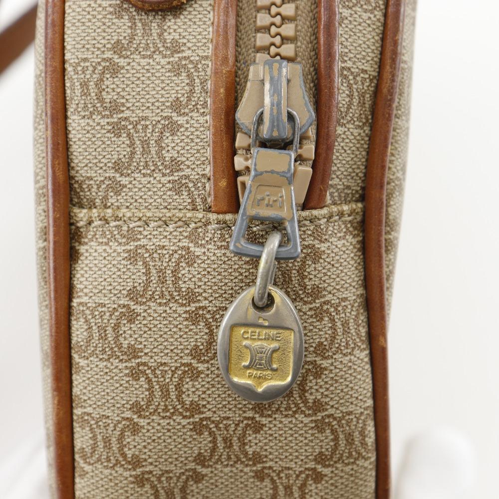 Celine Old Celine Shoulder Bag Macadam Vintage Beige PVC Women Used