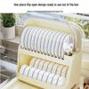 Luxury Double-Layer Plastic Dish Drying Rack with Lid