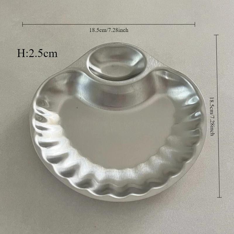 

French Retro Shell Shape Decorative Plate 304 Stainless Steel French Fries Fried Chicken Snack Plate Home Storage