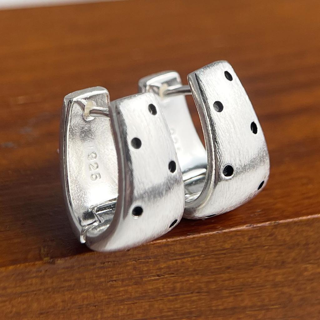 925 Sterling Silver Vintage Earrings For Women Trendy Simple Dots Earring Jewelry Prevent Allergy Party Accessories Gift