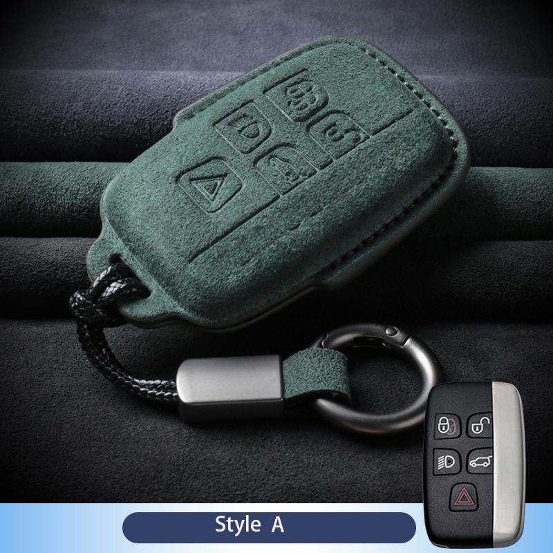 Suede Leather Car Key Case for Land Rover Range Rover Evoque Discovery Sport Velar for Jaguar XE XF E-Pace F-Pace Accessories
