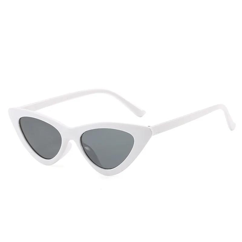 Retro Cat Eye Solbriller UV400 Shades Vintage Små Trekant Solbriller Hip Hop Briller Kvinner Kvinnelige Trendy Briller