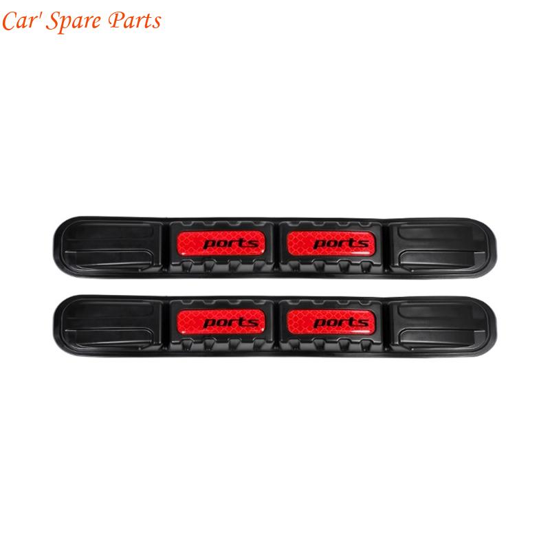 Y4UA 1 Pair Automotive Adhesive Reflective Bumper Guard Tape Anti Collision Strips