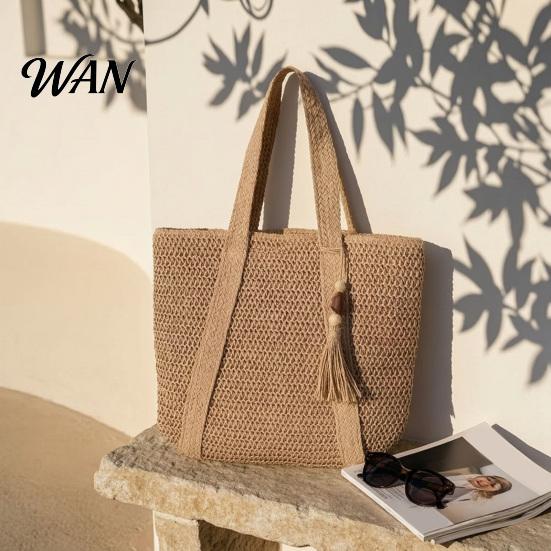 Trendy Women Bag Woven Shoulder Bag, Large Capacity Tote Commuter Multi-purpose Summer Beach Tote, Lightweight Purse for Vacation Street Work Portable