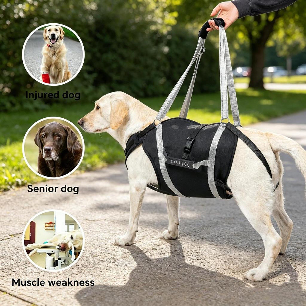 Waterproof Dog Lift Harness for Large Dogs 76-110 lb, Full Body Support Sling with Handle for Senior Injured Dogs, Hip Dysplasia