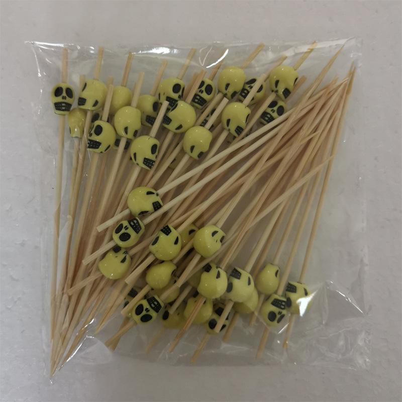 Christmas Decorations Xmas Tree Bamboo Pick Buffet Fruit Fork Party Dessert Stick Cocktail Skewer Disposable Toothpick 50Pcs