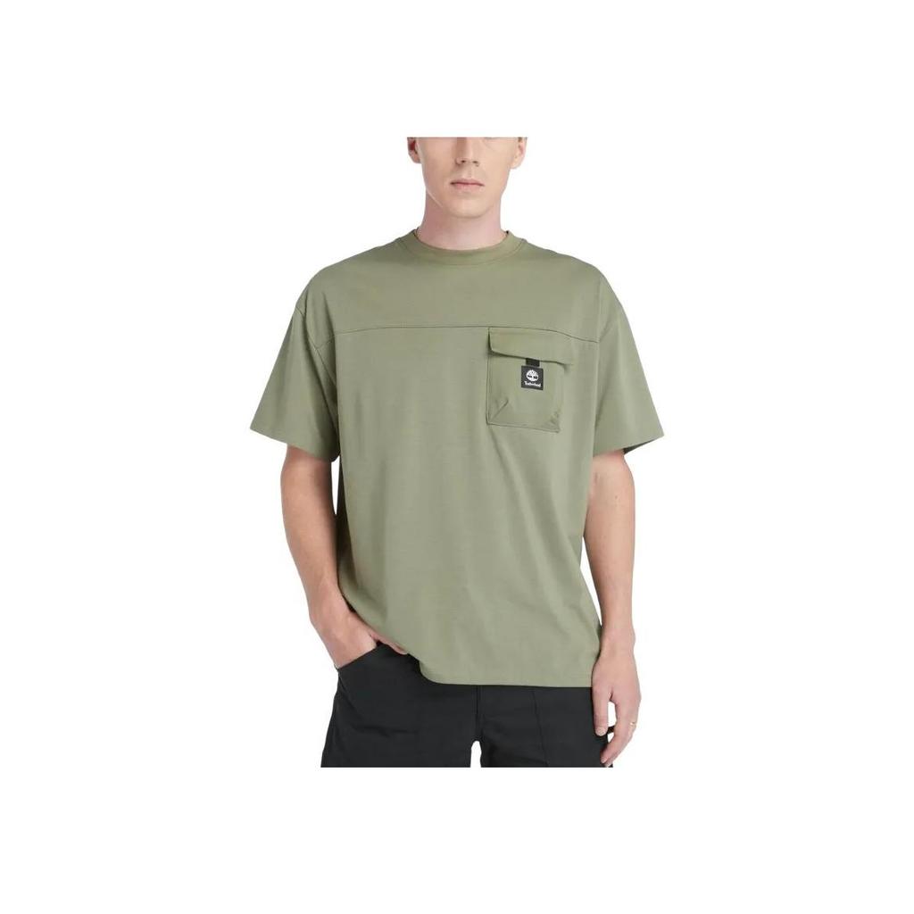 Timberland Round Neck Loose Fit Pullover Comfortable Casual Short Sleeve Drop Shoulder T-Shirt Unisex T-Shirt Green A5UMU-590