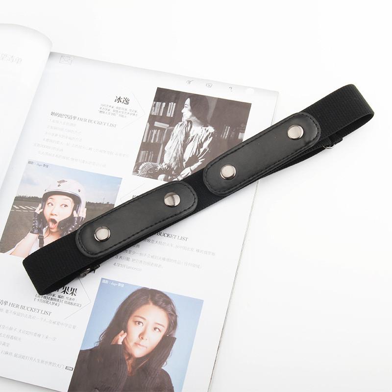 Elastischer Ledergürtel für Damen und Herren mit Druckknopf und verstellbarer Länge für Freizeitkleidung