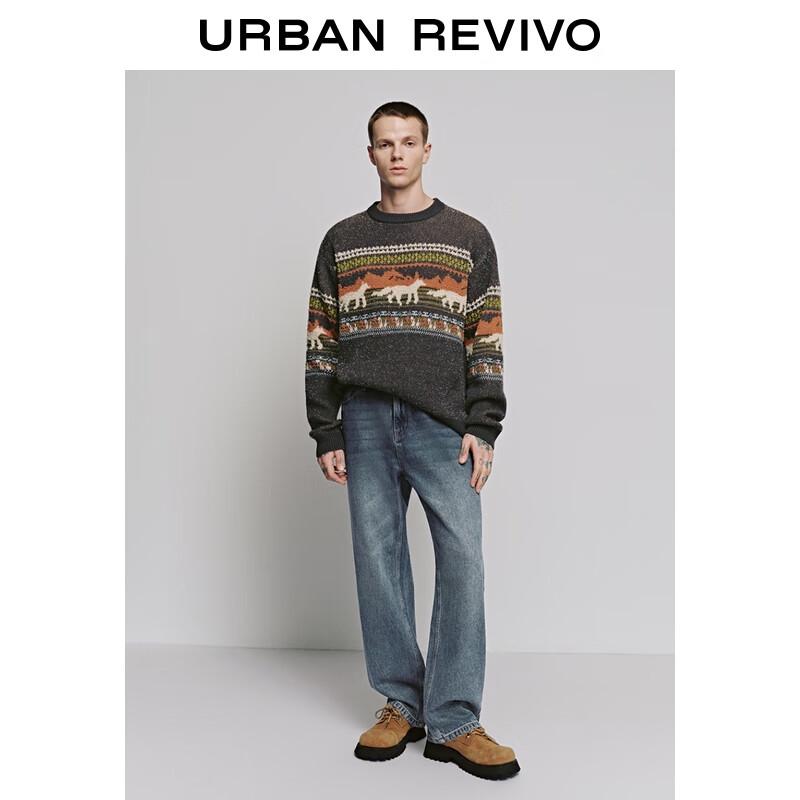 UR Men's Retro Washed Straight-Leg Denim Jeans