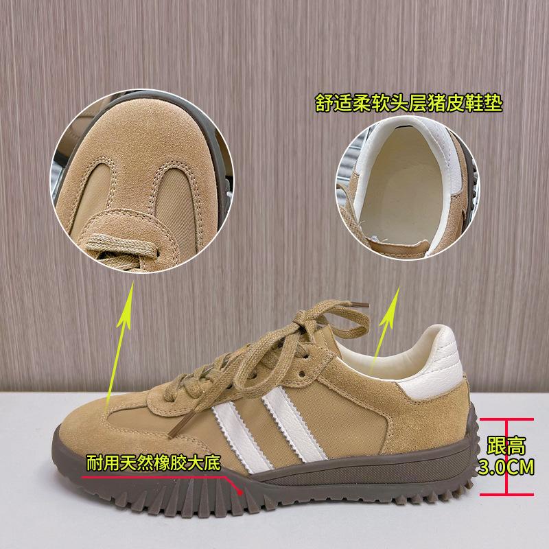 Genuine Leather German Training Shoes Women's 2025 Spring New Retro Sports Shoes Platform-soled Heightening Forrest Gump Shoes Versatile Casual Women