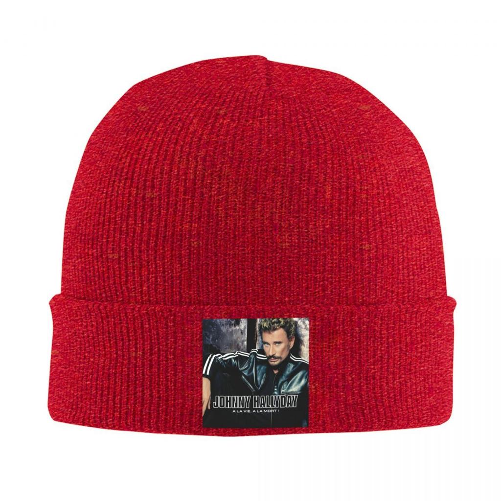 Johnny Hallyday Varm Stickad Mössa Mode Hätta Höst Vinter Utomhus Mössor Hattar för Unisex Vuxna