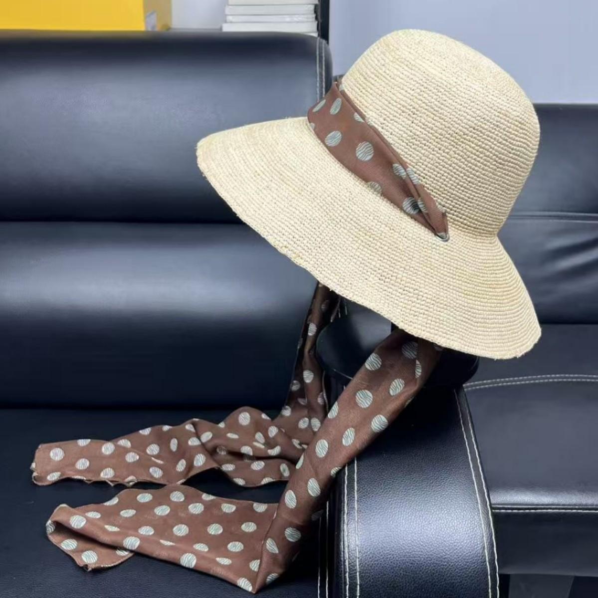 

High quality raffia hat women s sunshade sun protection UV summer outing basin hat bucket hat beach sun hat M（55-58cm）