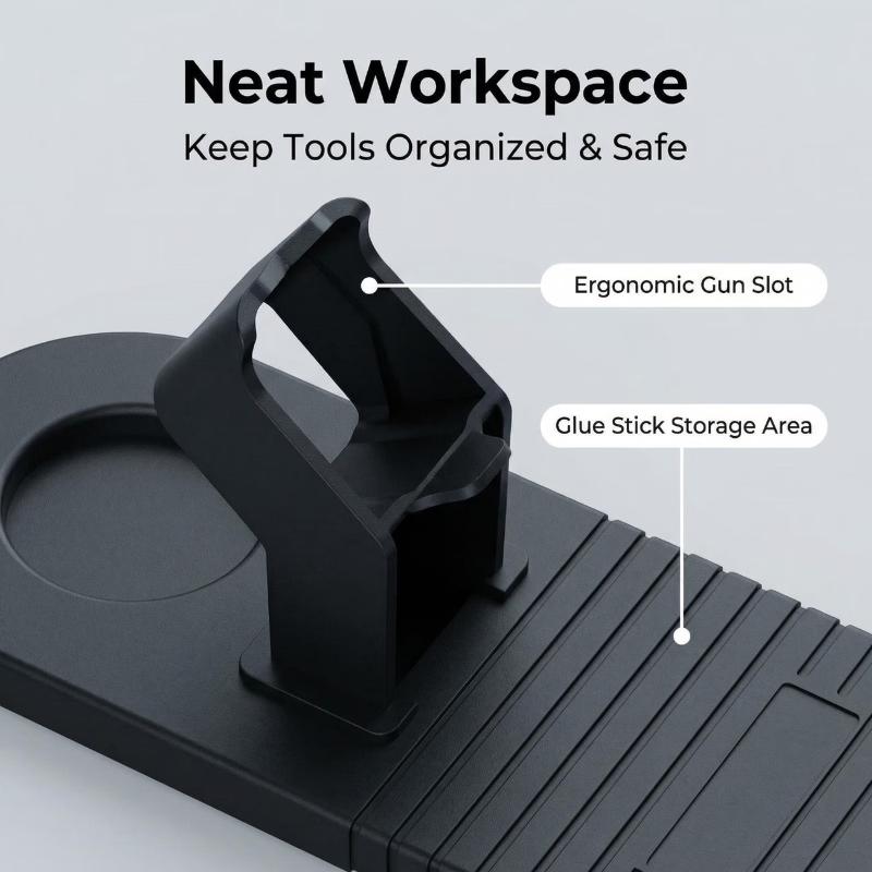 Non-Slip Hot Glue Gun Stand Stable Base Heat Resistant Portable Glue Holder for Sewing Paper Craft Home DIY Projects