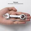 1Pc Metric Open End Wrench with Tight Spaces Gear Repair Hand Tools Steel Stubby Ratcheting Wrench Spanners 72-Tooth Car Repair