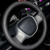 Black PU Artificial Leather Steering Wheel Cover Hand-stitched Car Steering Wheel Covers for Smart Fortwo