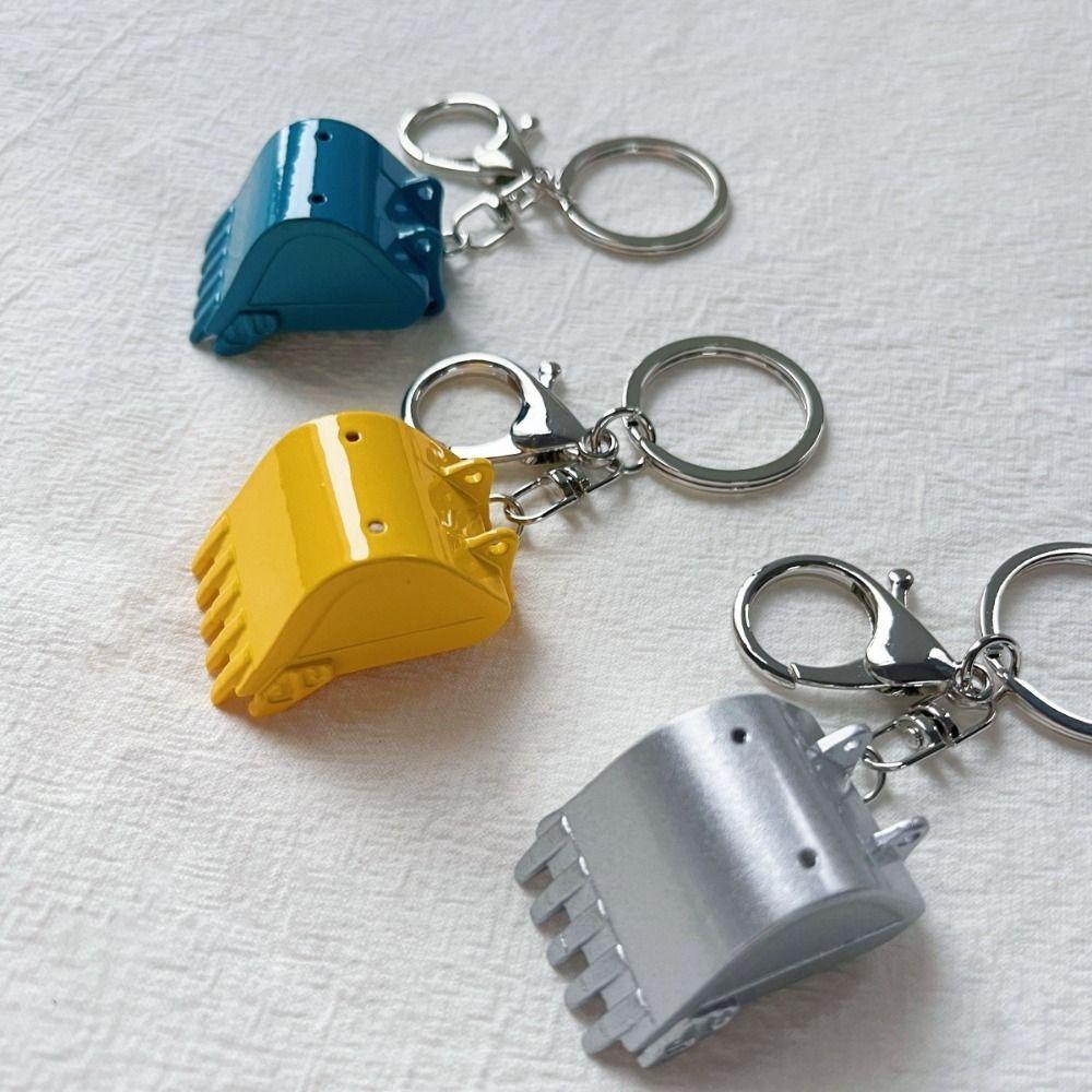 4 Pcs Excavator Zinc Zinc Alloy Keychain Bulldozer Car Keychain Trendy Bulldozer Keychain  Gift