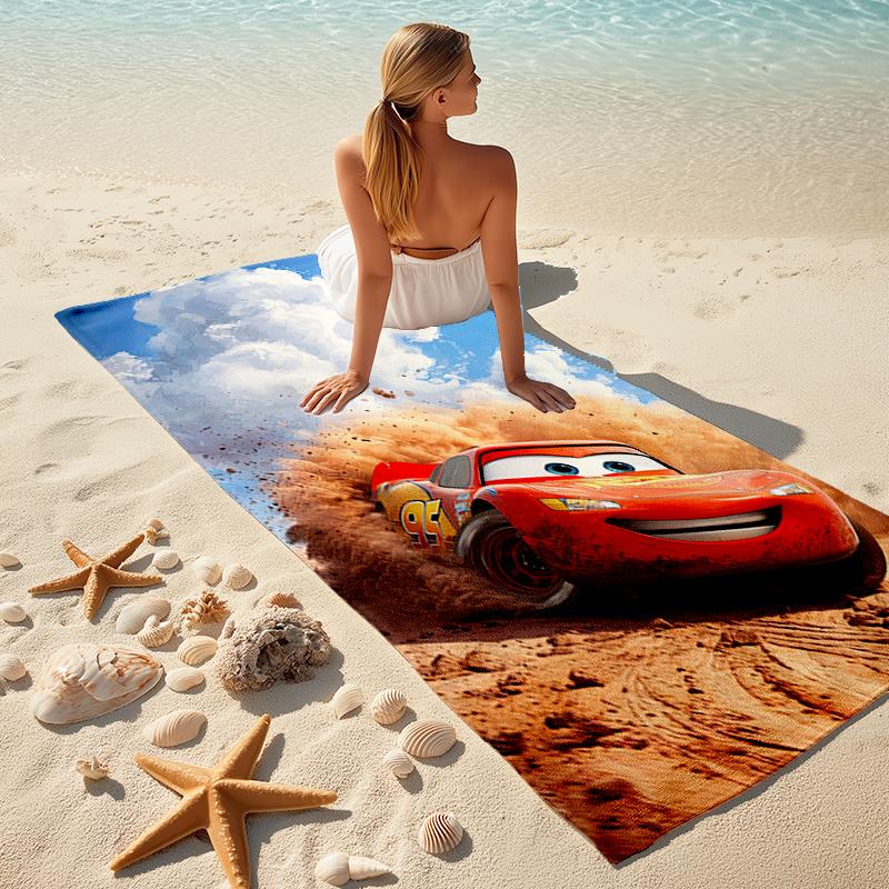 Lightning McQueen Beach Towel Outdoor Camping Beach Towel for Vacation Swim Outdoor Pool Absorbent Bath Towel