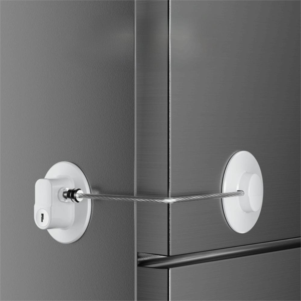 2Pcs Self Adhesive Window Security Lock No Drilling Refrigerator Door Lock Cupboard