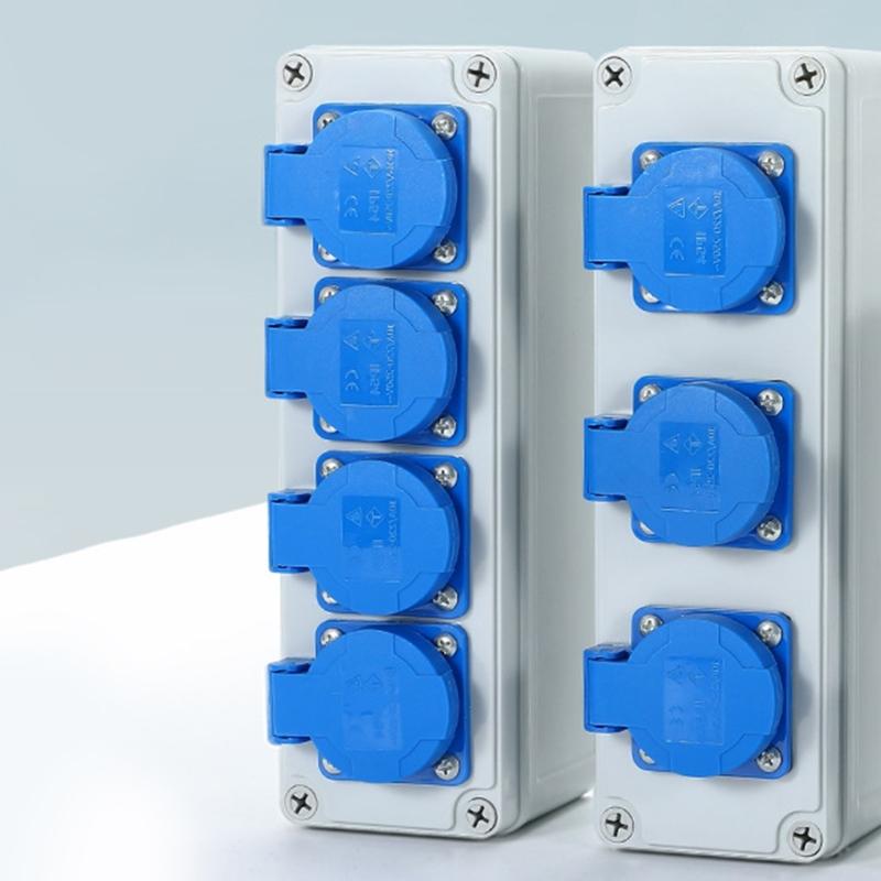 Outdoor Power Distributor 220V 10A Plastic Waterproof Junction Box for Outdoor Electrical Safety Easy Installation