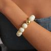 Perlenschmuck für Damen, Acryl-Kettenhalsband mit großen Perlen, Elastisches Armband mit runden Perlen, Sommerliches Retro-Accessoire