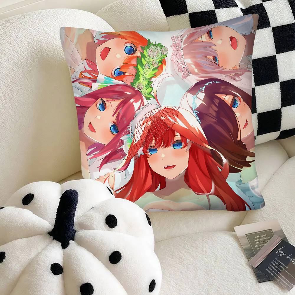 

The Quintessential Quintuplets Anime Pillow Case Fashion Square Pillowcase Bedroom Sofa Room Ins Decoration Leisure 16x16Inch